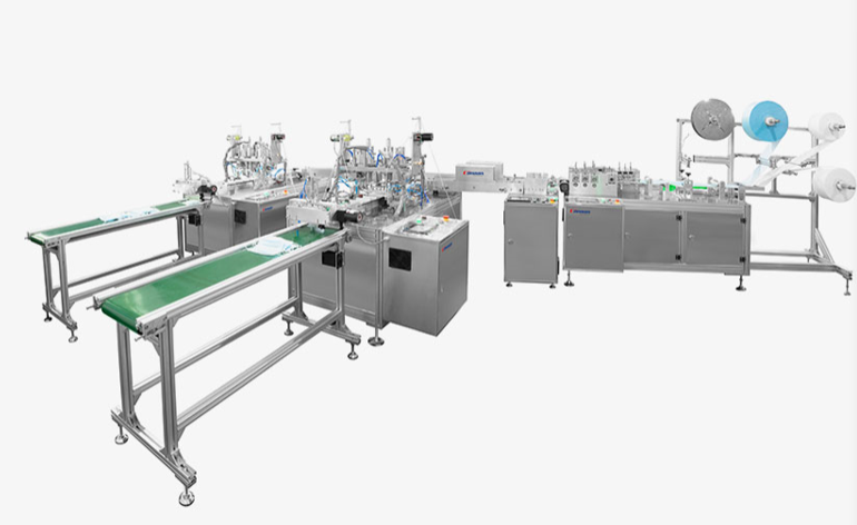 Automatic disposable face mask production line